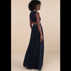 Vivid Imagination Navy Blue Cutout Maxi Dress